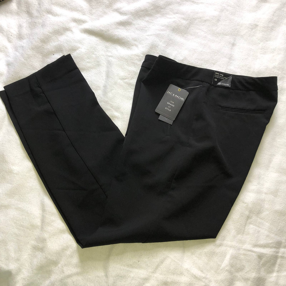 Bond 18 by Zac & Rachel | Black Slim Leg | Slit Zip Pocket | NWT- 12